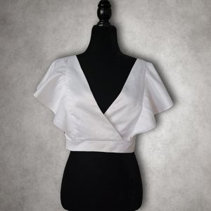 True Violet/ Butterfly Sleeve Crop Top